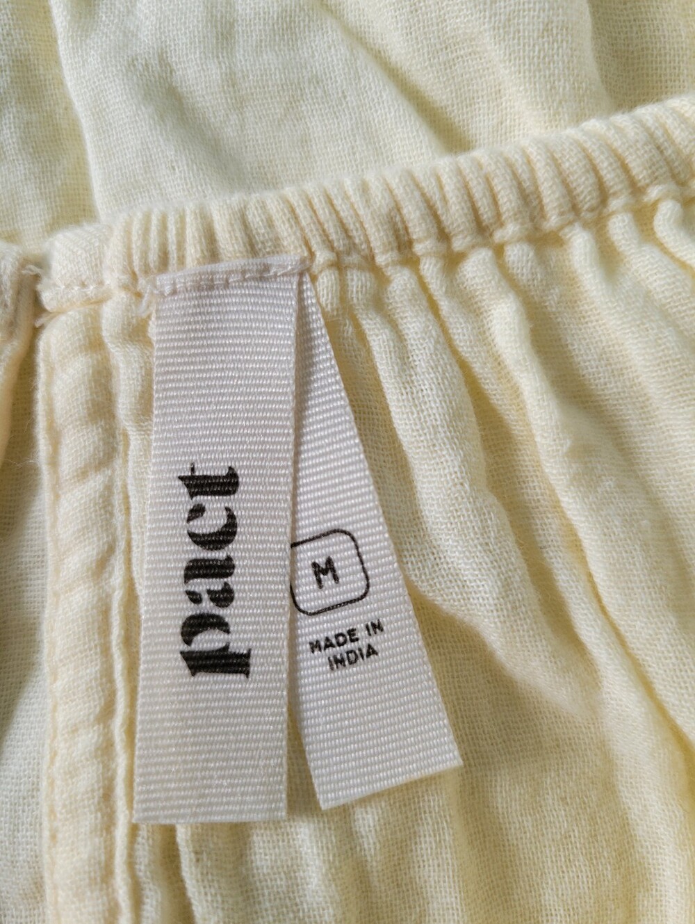 Pact Coastal Double Gauze Bubble Hem Top Butter Yellow M - Picture 10 of 13